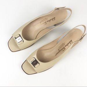 Salvatore Ferragamo Leather Slingback Sandals